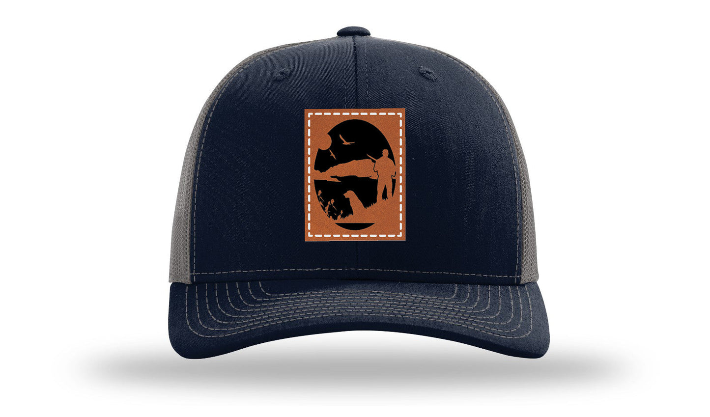 Hunter With Dog Leather Patch Richardson 112 Hat