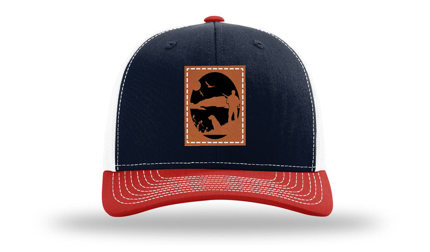 Hunter With Dog Leather Patch Richardson 112 Hat