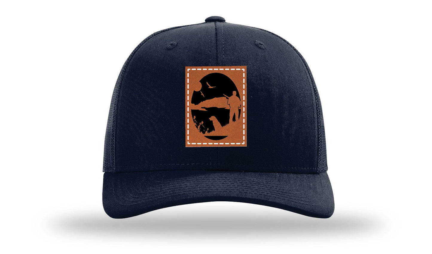 Hunter With Dog Leather Patch Richardson 112 Hat