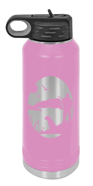 Hunter With Dog - 32oz Water Bottle- Light Purple