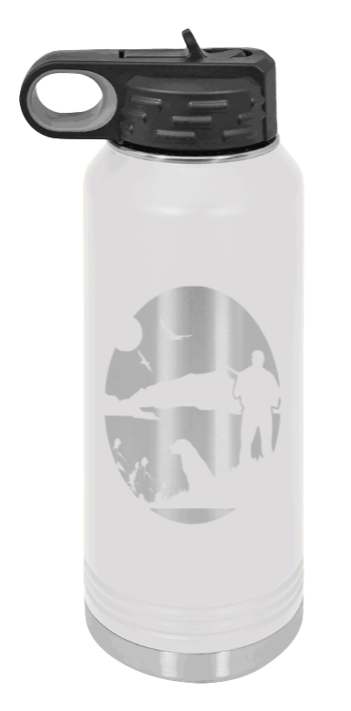 Hunter With Dog - 32oz Water Bottle- White
