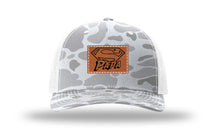 Load image into Gallery viewer, Super Papa Leather Patch Richardson 112PFP Camo Hat
