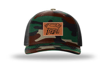 Load image into Gallery viewer, Super Papa Leather Patch Richardson 112PFP Camo Hat
