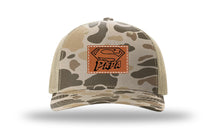 Load image into Gallery viewer, Super Papa Leather Patch Richardson 112PFP Camo Hat
