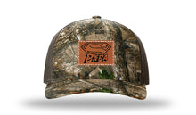 Load image into Gallery viewer, Super Papa Leather Patch Richardson 112PFP Camo Hat
