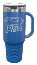 Load image into Gallery viewer, Super Papa 40oz Handle Mug Laser Engraved
