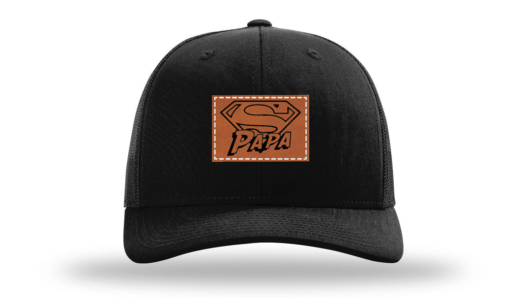Super Papa Leather Patch Richardson 112 Hat