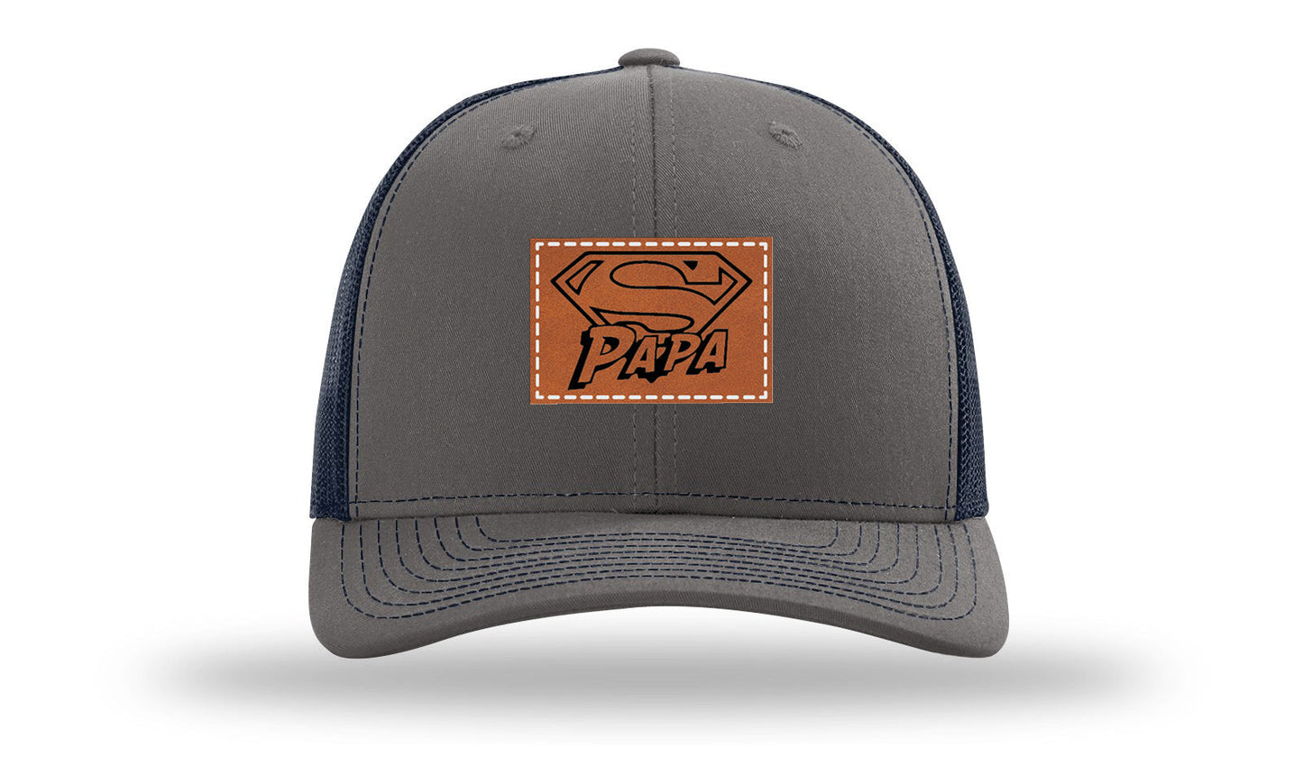 Super Papa Leather Patch Richardson 112 Hat