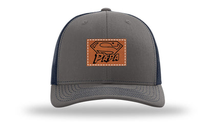 Super Papa Leather Patch Richardson 112 Hat