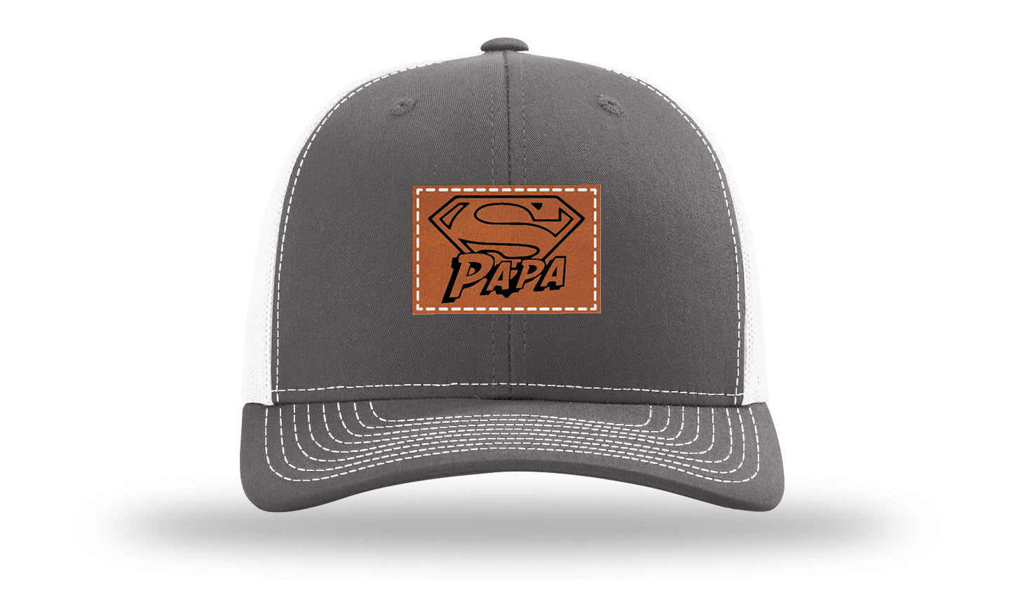 Super Papa Leather Patch Richardson 112 Hat