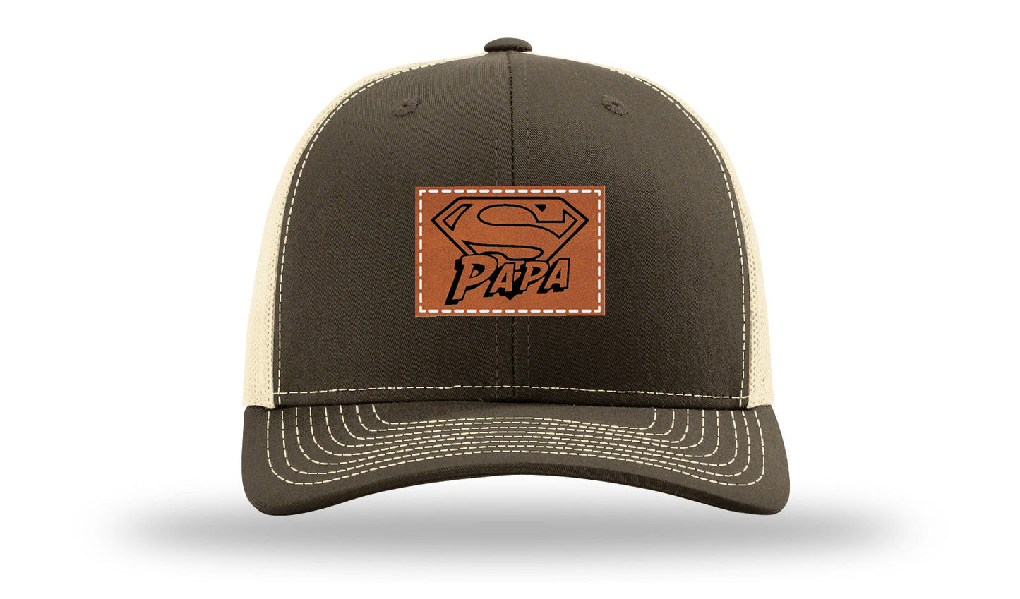 Super Papa Leather Patch Richardson 112 Hat