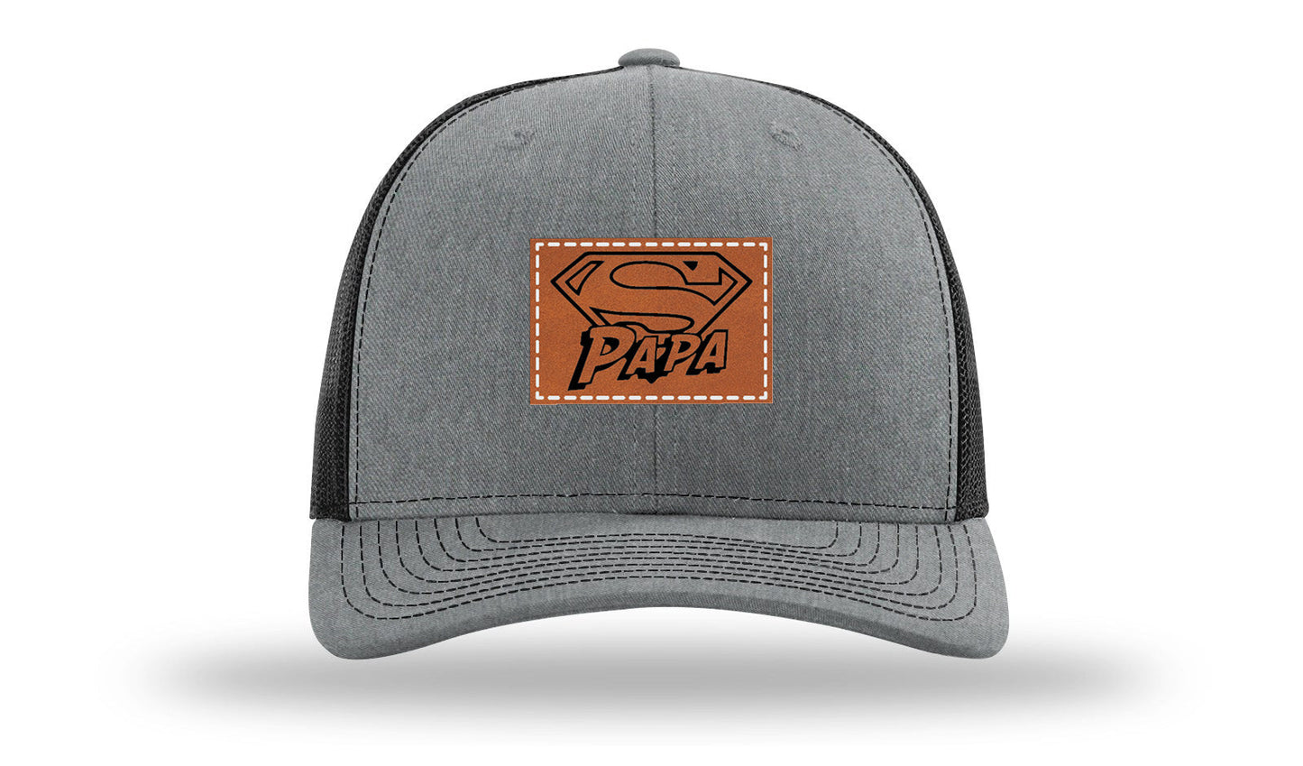 Super Papa Leather Patch Richardson 112 Hat