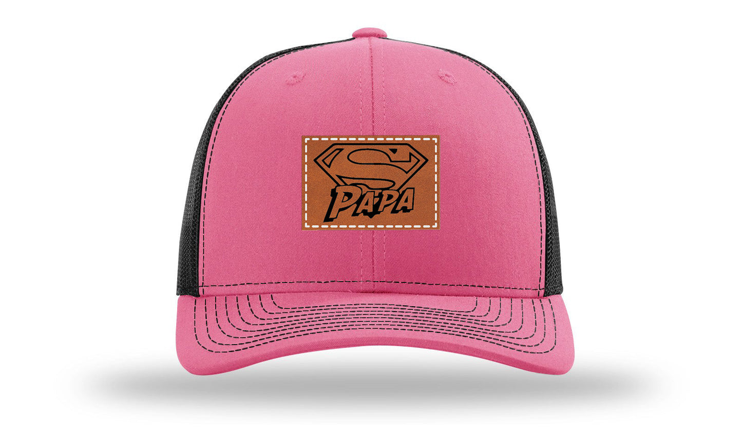 Super Papa Leather Patch Richardson 112 Hat
