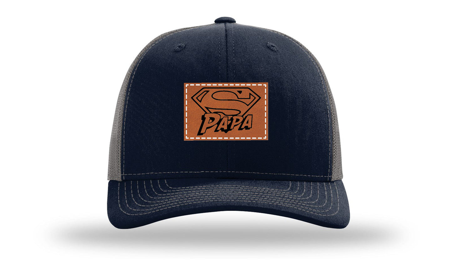 Super Papa Leather Patch Richardson 112 Hat