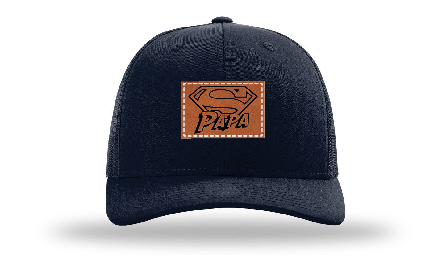 Super Papa Leather Patch Richardson 112 Hat