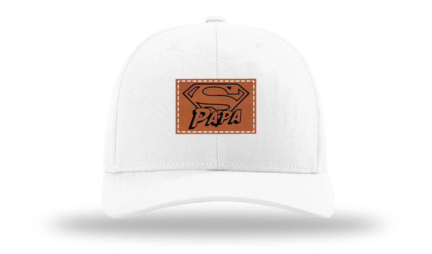 Super Papa Leather Patch Richardson 112 Hat