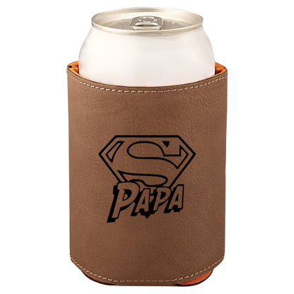 Super Papa Leatherette Koosie-Dark Brown
