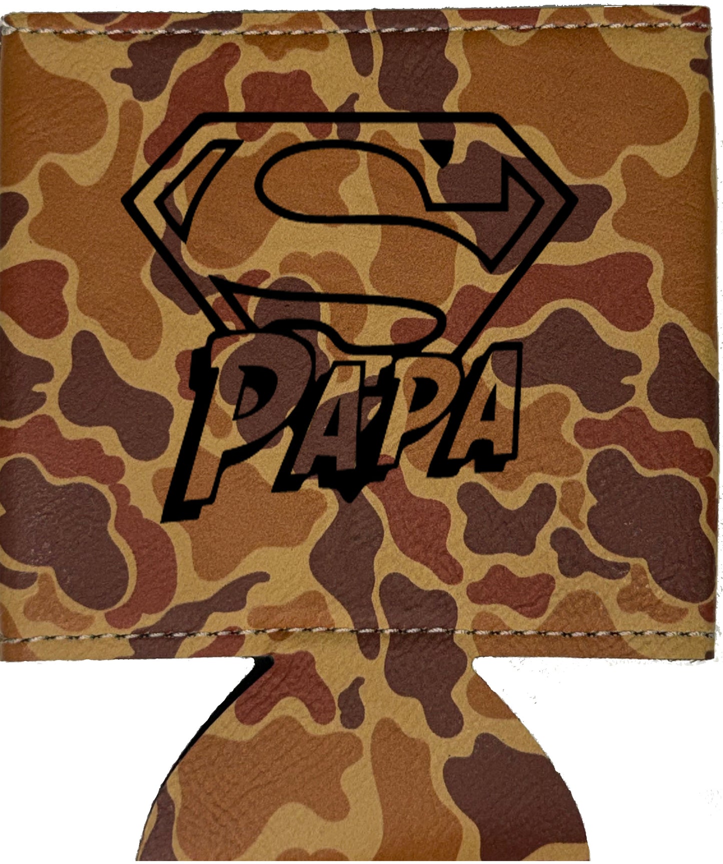 Super Papa Leatherette Koosie-Drake Duck Camo