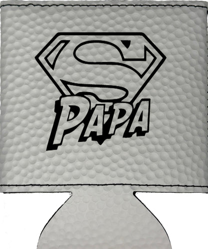 Super Papa Magnetic Leather Koozie-Golf Ball