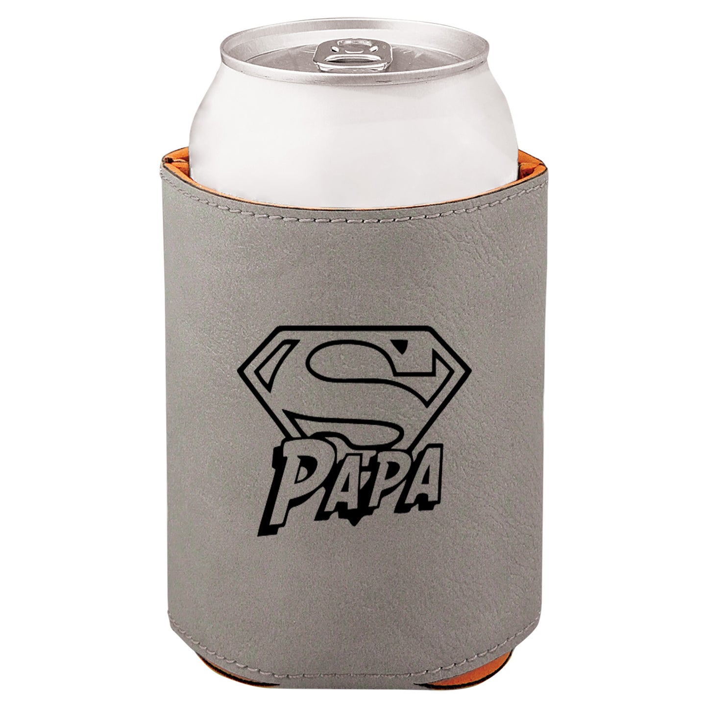 Super Papa Leatherette Koosie-Gray
