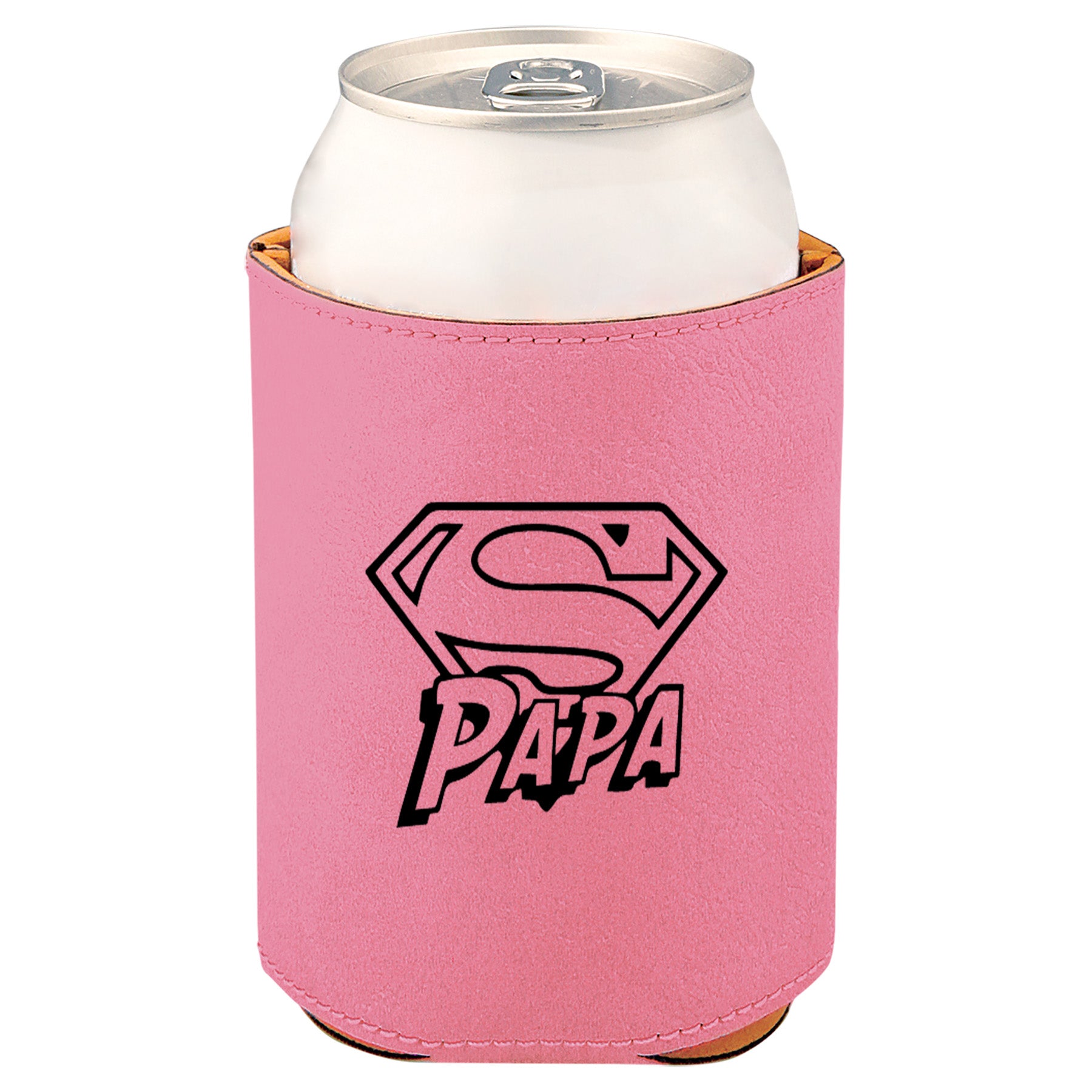 Super Papa Leatherette Koosie-Pink