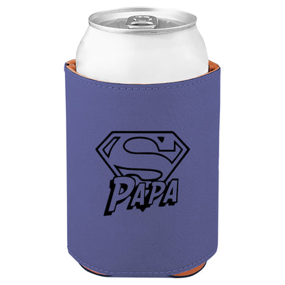 Super Papa Leatherette Koosie-Purple