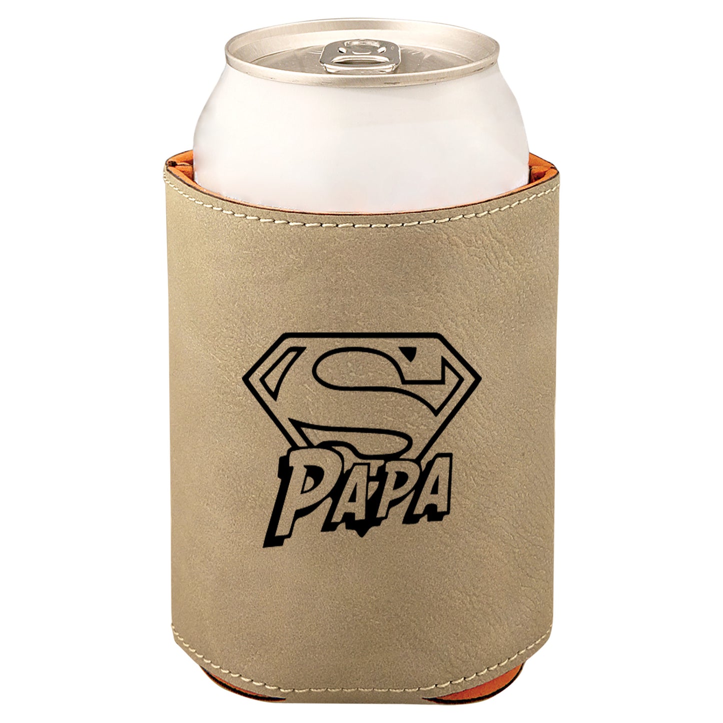 Super Papa Leatherette Koosie-Tan