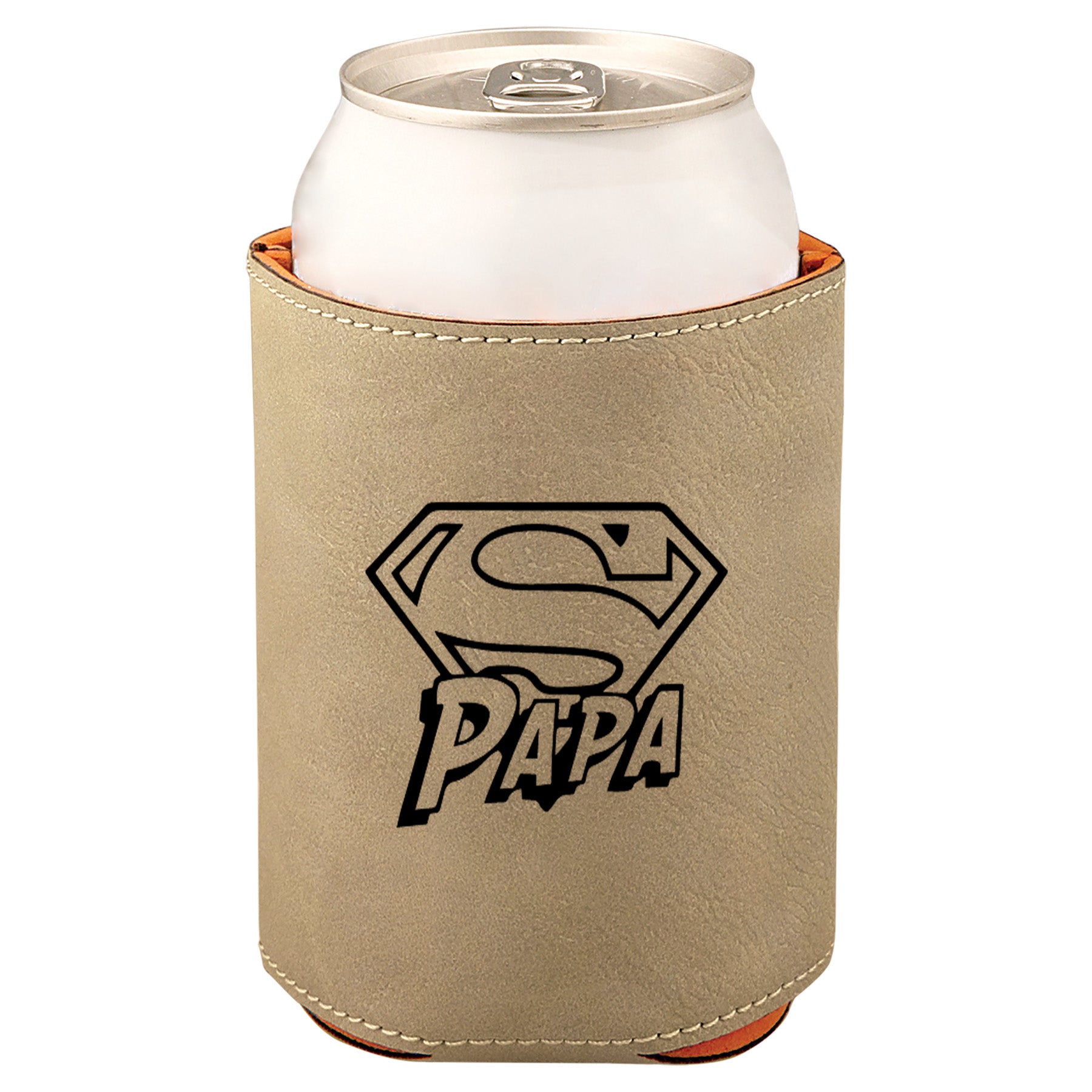 Super Papa Leatherette Koosie-Tan