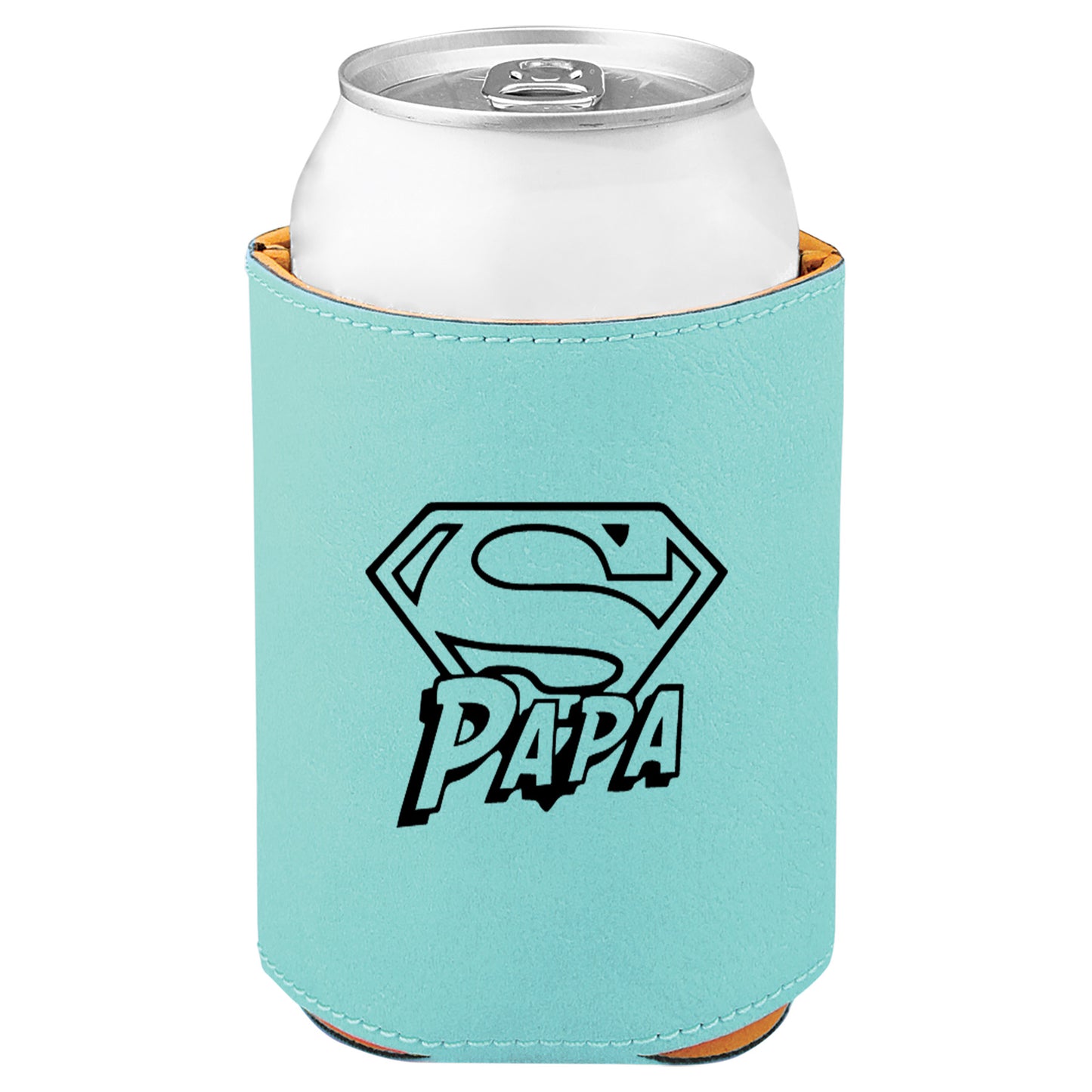 Super Papa Leatherette Koosie-Teal
