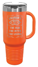 Load image into Gallery viewer, Grandpa - The Man, The Myth, The Legend 40oz Handle Mug Laser Engraved
