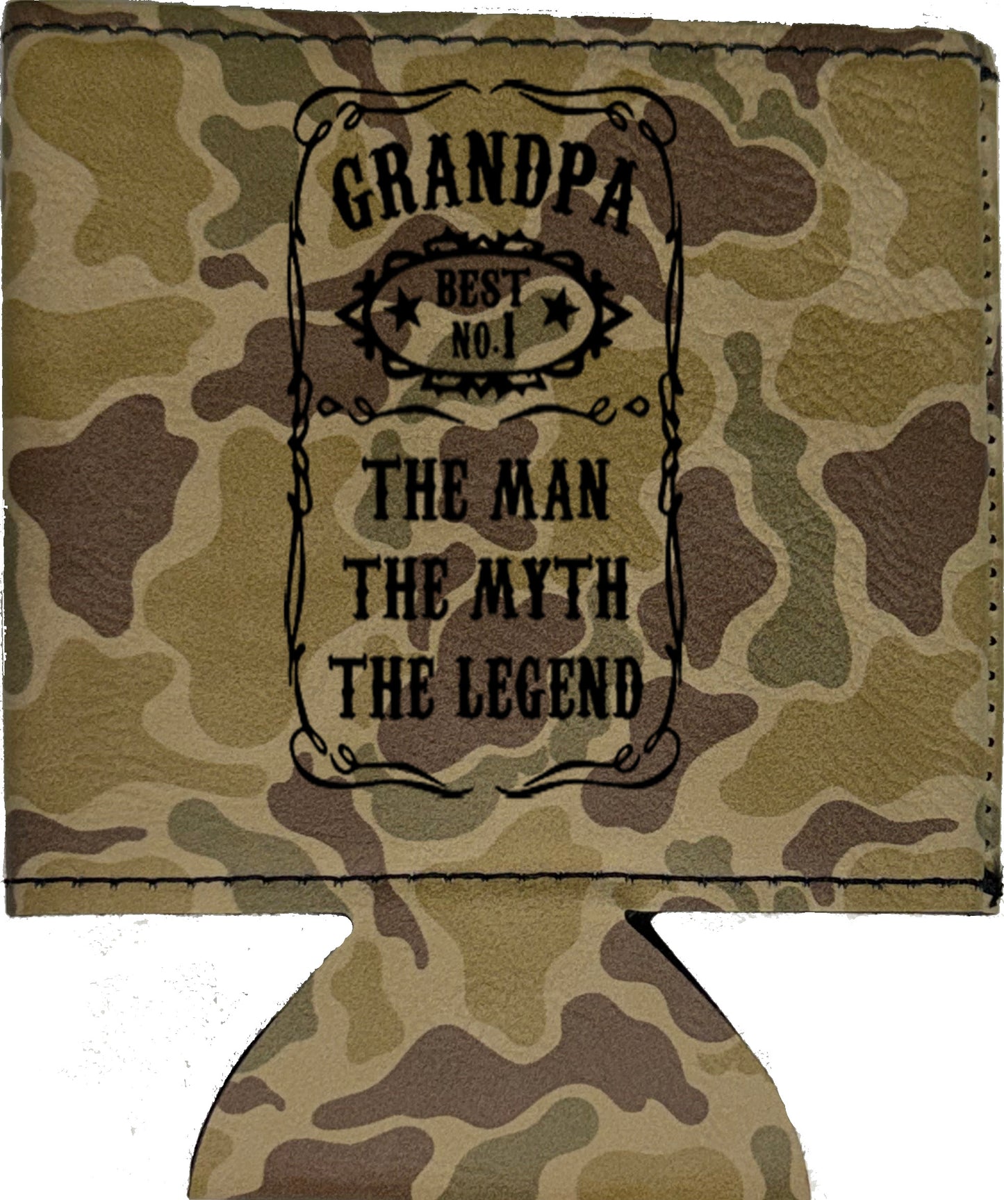 The Man The Myth The Legend Magnetic Leather Koozie-Duck Camo