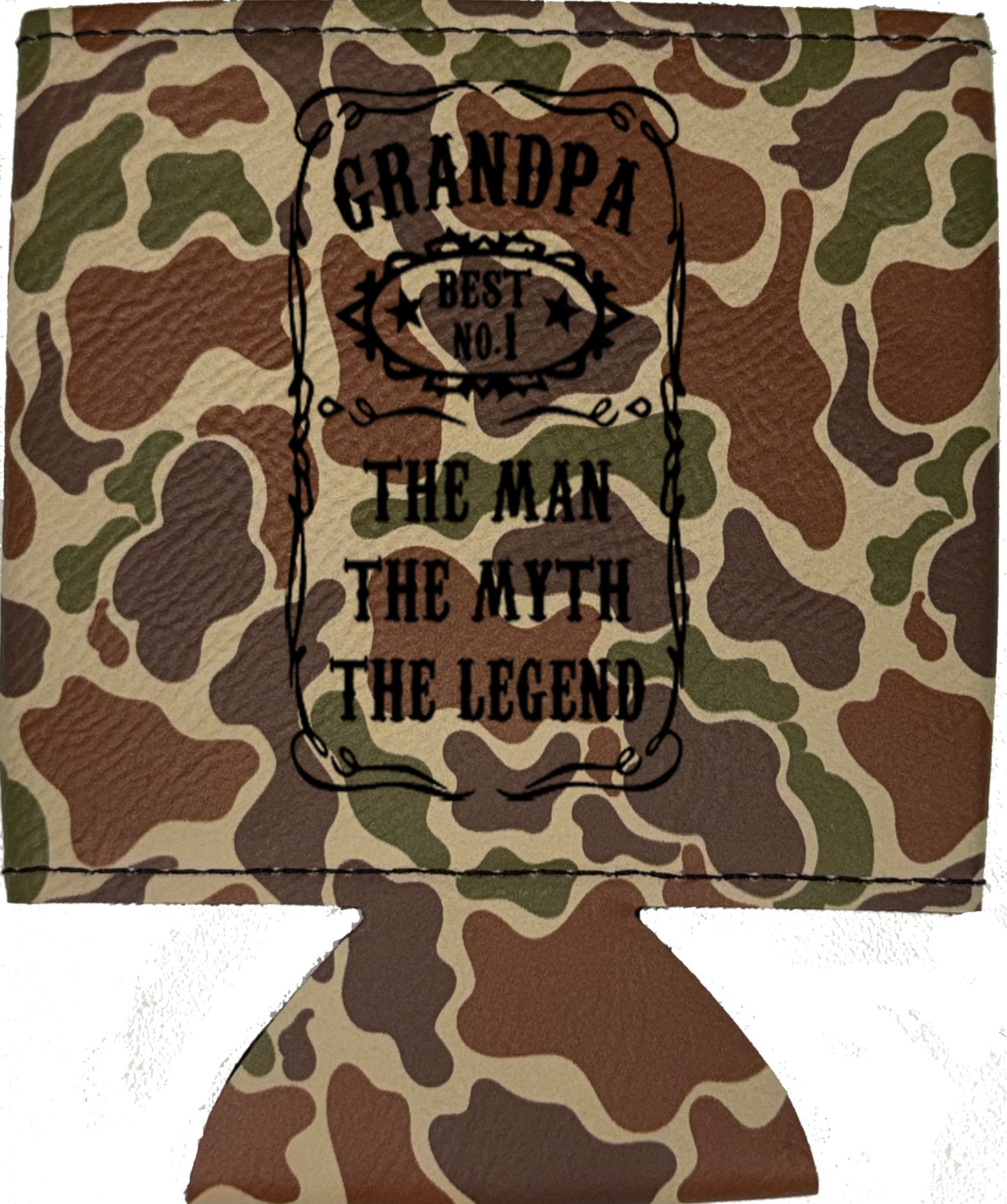 The Man The Myth The Legend Magnetic Leather Koozie-Fowl Play Camo
