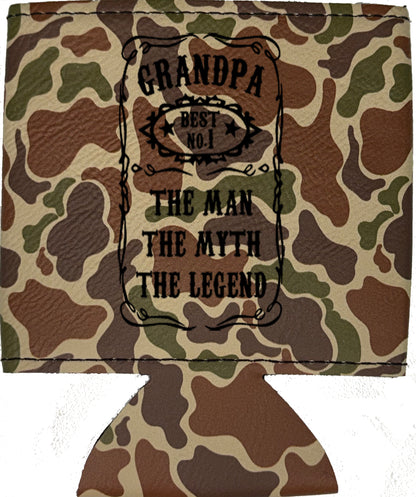 The Man The Myth The Legend Magnetic Leather Koozie-Fowl Play Camo