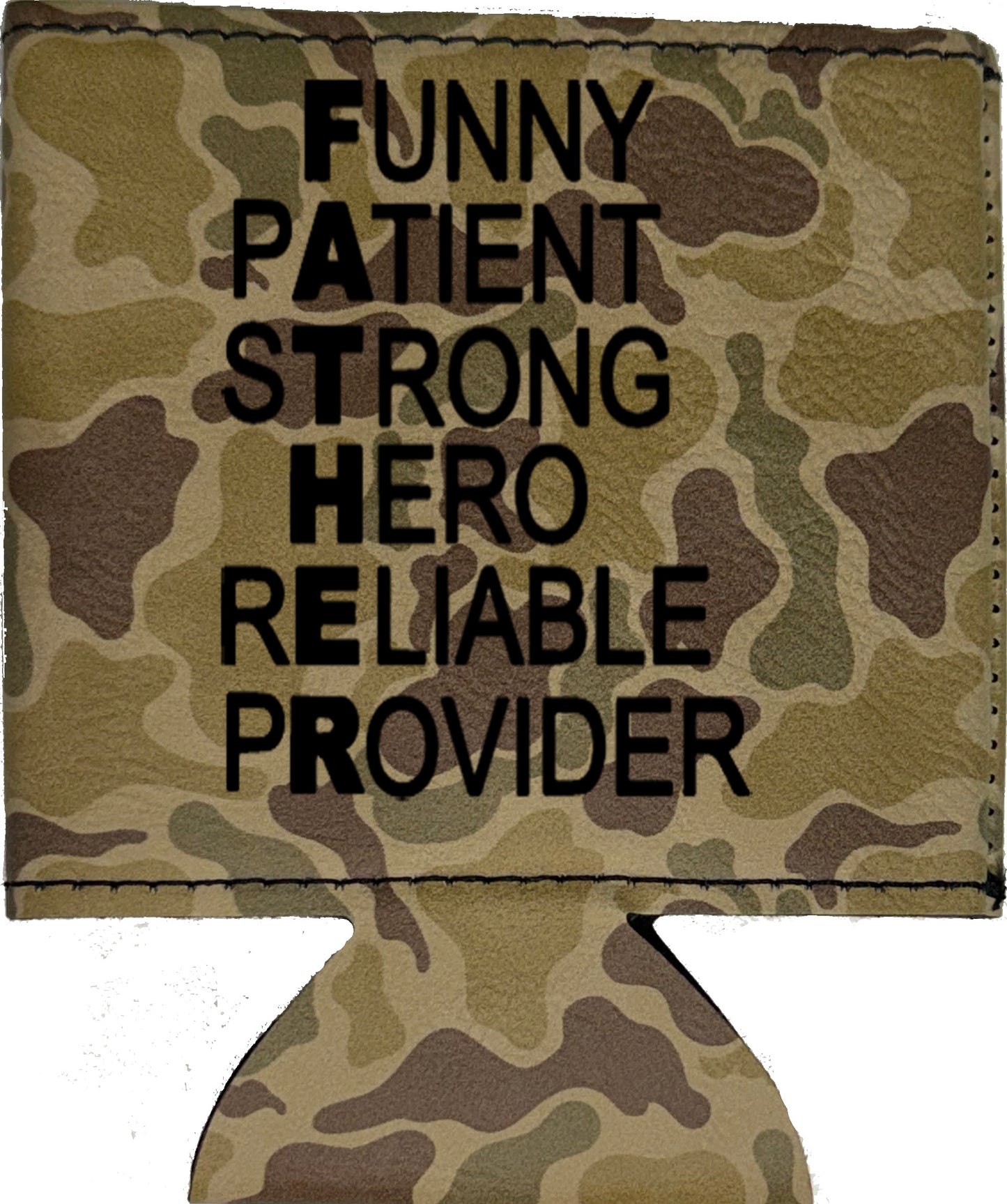 FATHER Acronym Magnetic Leather Koozie-Duck Camo