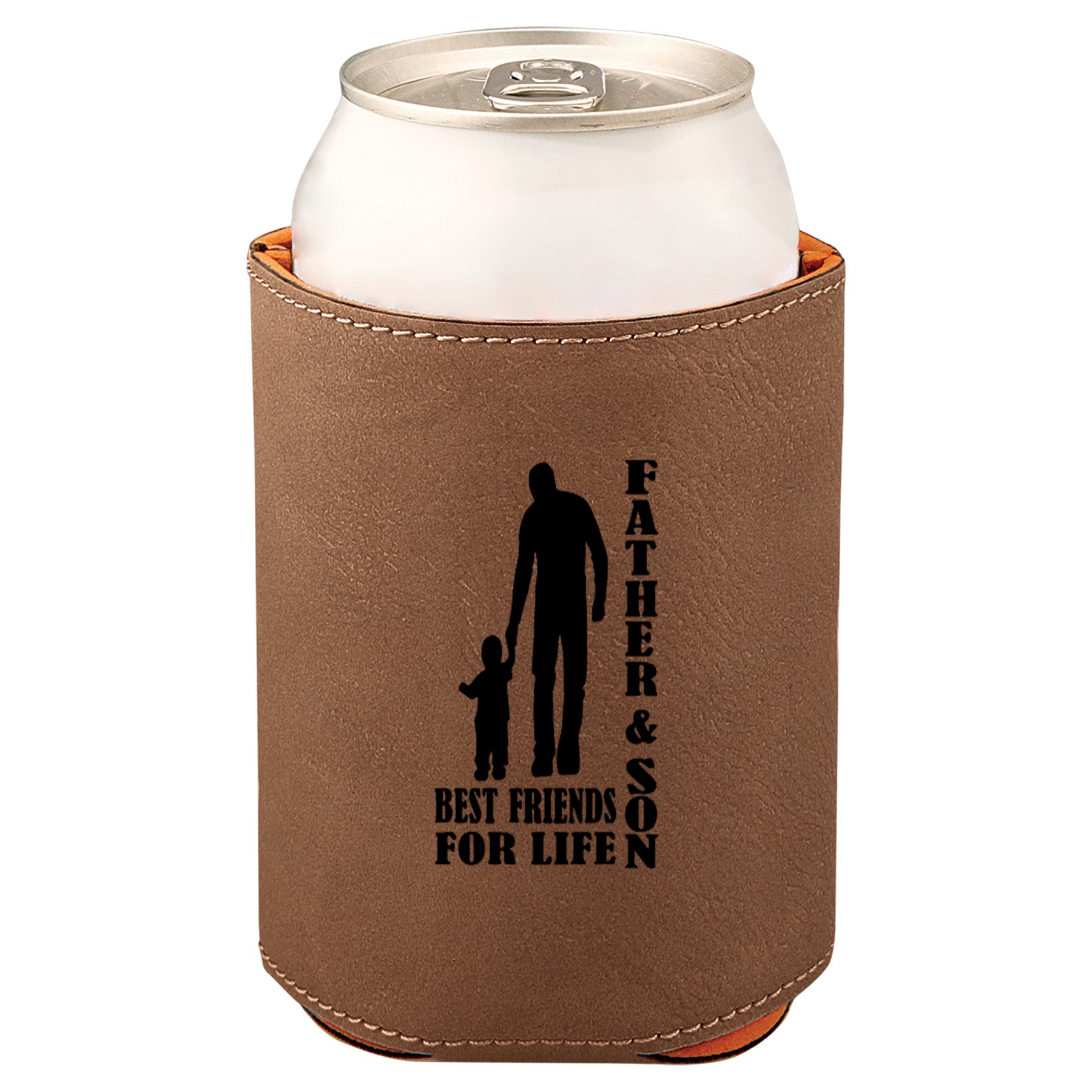 Father & Son Best Friends Leatherette Koosie-Dark Brown
