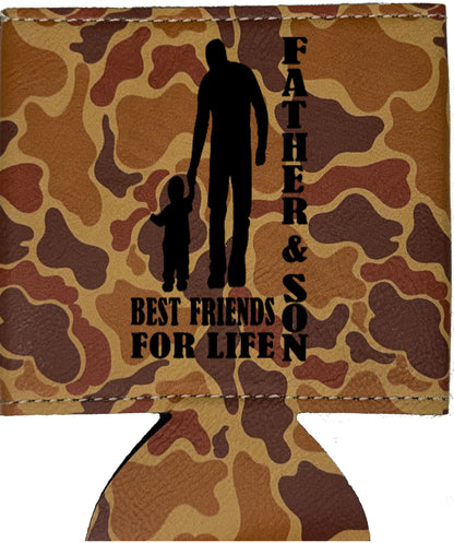 Father & Son Best Friends Leatherette Koosie-Drake Duck Camo