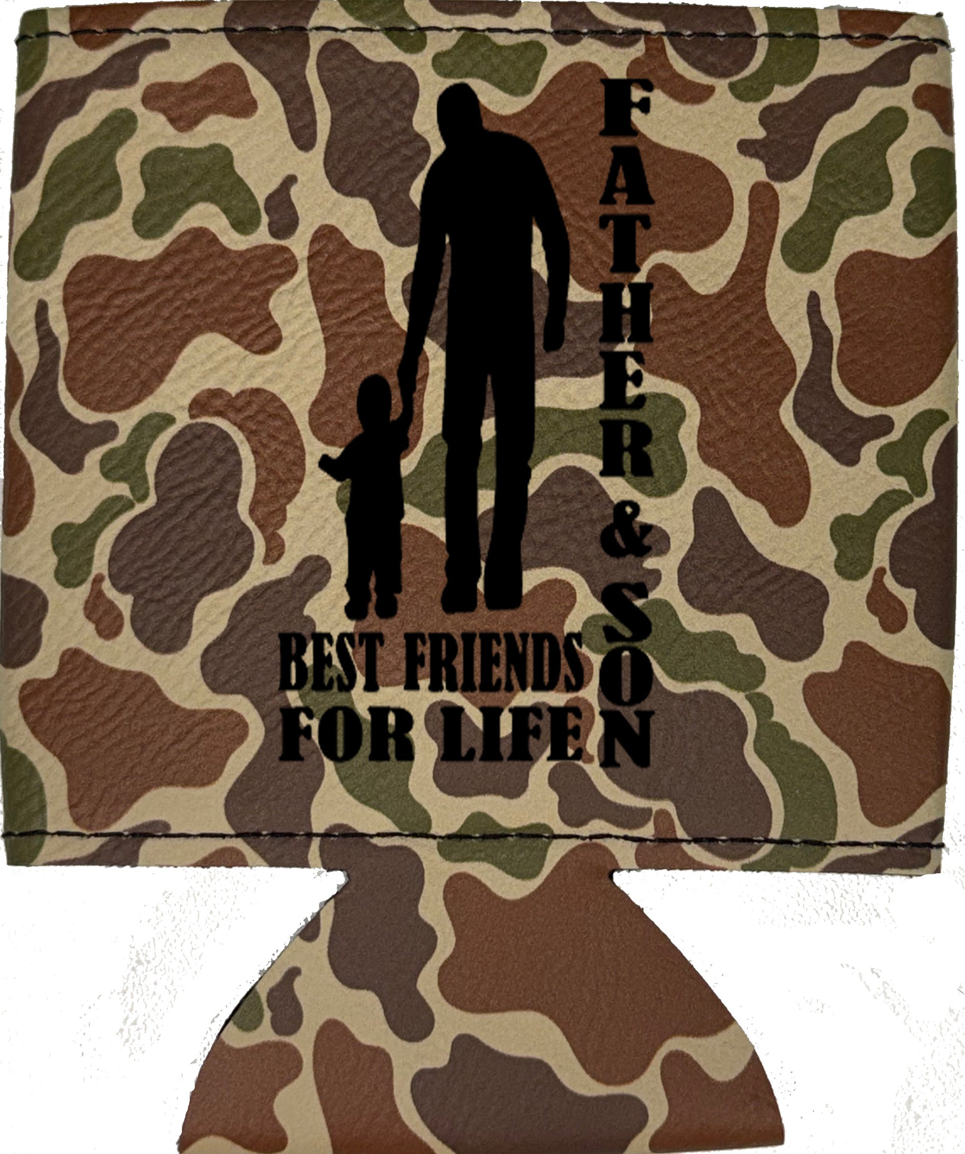 Father & Son Best Friends Magnetic Leather Koozie-Fowl Play Camo