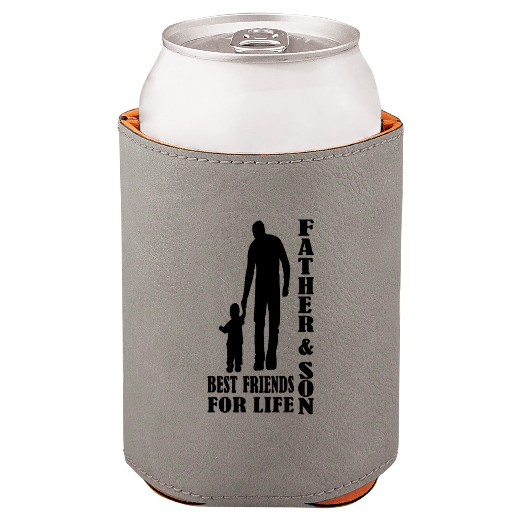 Father & Son Best Friends Leatherette Koosie-Gray
