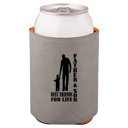 Father & Son Best Friends Leatherette Koosie-Gray