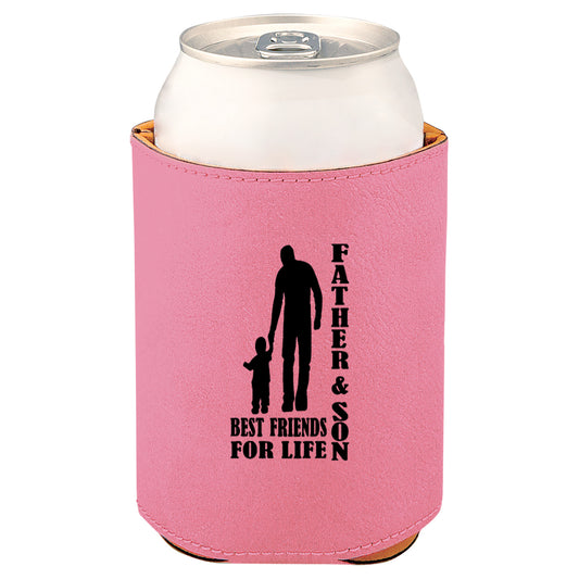 Father & Son Best Friends Leatherette Koosie-Pink