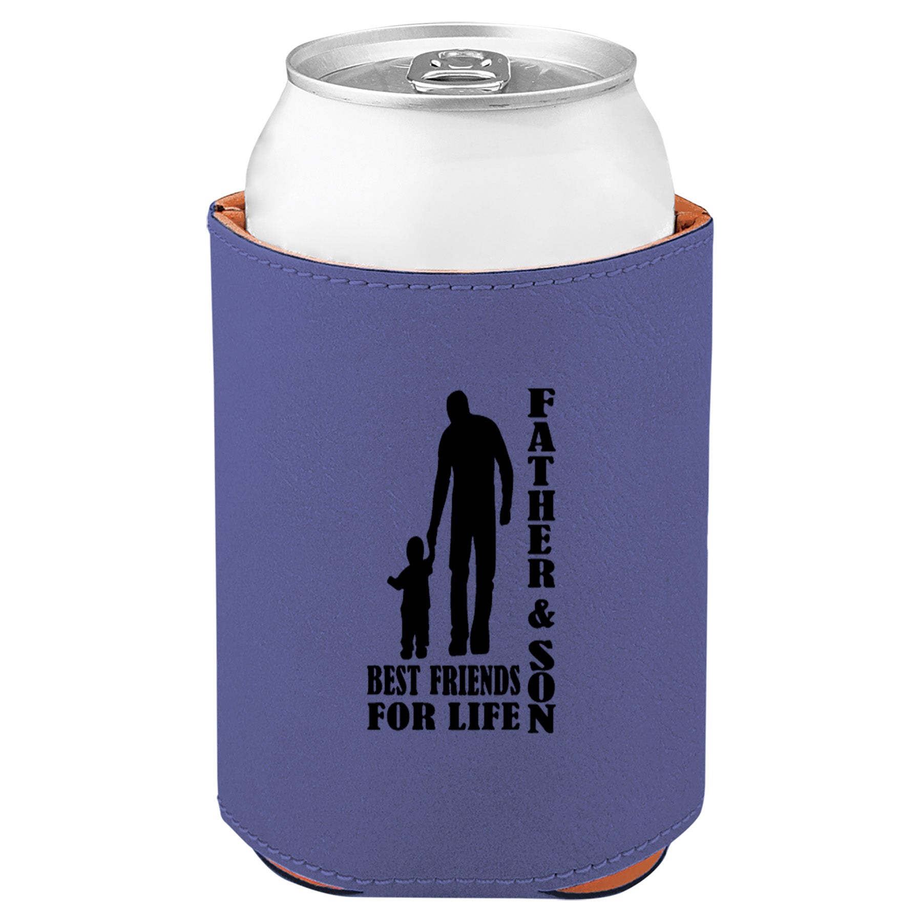 Father & Son Best Friends Leatherette Koosie-Purple