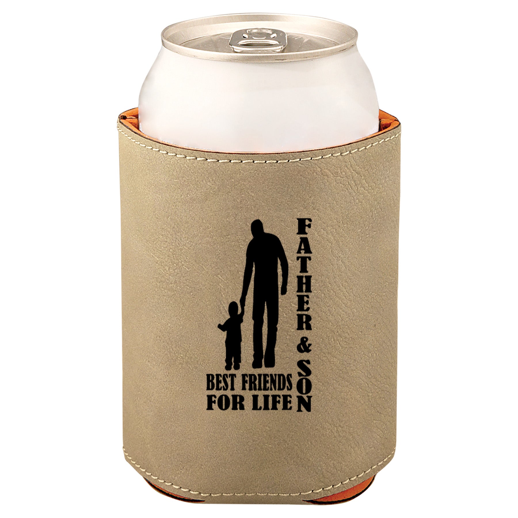 Father & Son Best Friends Leatherette Koosie-Tan