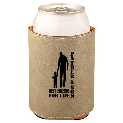 Father & Son Best Friends Leatherette Koosie-Tan
