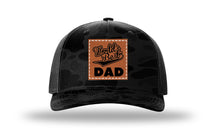 Load image into Gallery viewer, World&#39;s Best Dad Leather Patch Richardson 112PFP Camo Hat
