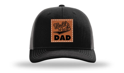 World's Best Dad Leather Patch Richardson 112 Hat