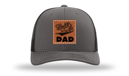 World's Best Dad Leather Patch Richardson 112 Hat
