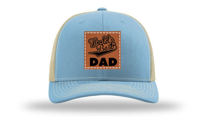 World's Best Dad Leather Patch Richardson 112 Hat
