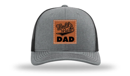 World's Best Dad Leather Patch Richardson 112 Hat