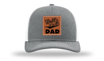 World's Best Dad Leather Patch Richardson 112 Hat