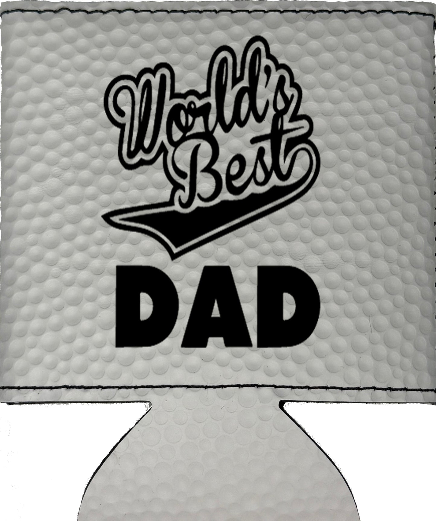 World's Best Dad Magnetic Leather Koozie-Golf Ball